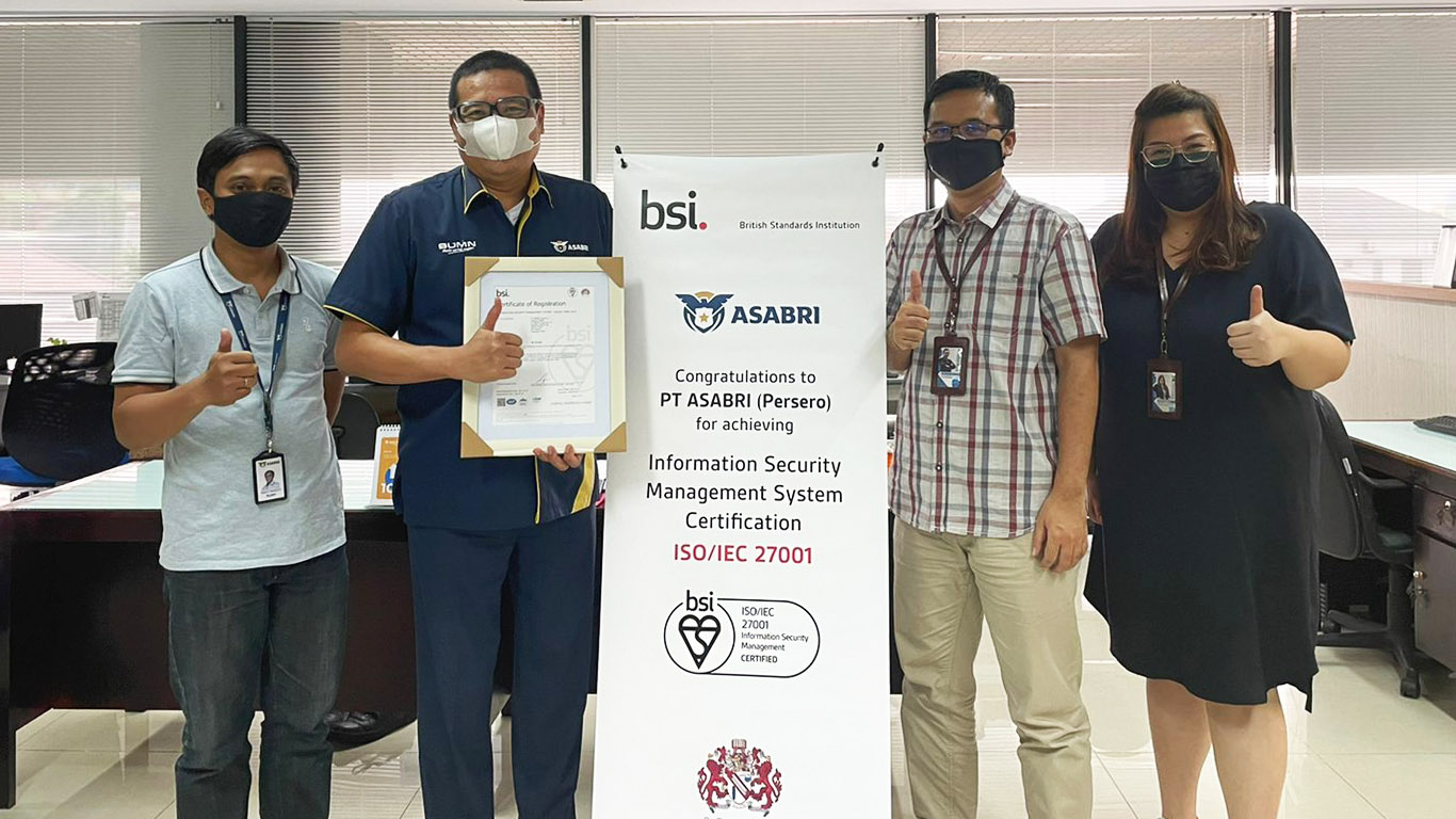 PT ASABRI (Persero) has Officially Achieved Information Security Management System Certification ISO/IEC 27001