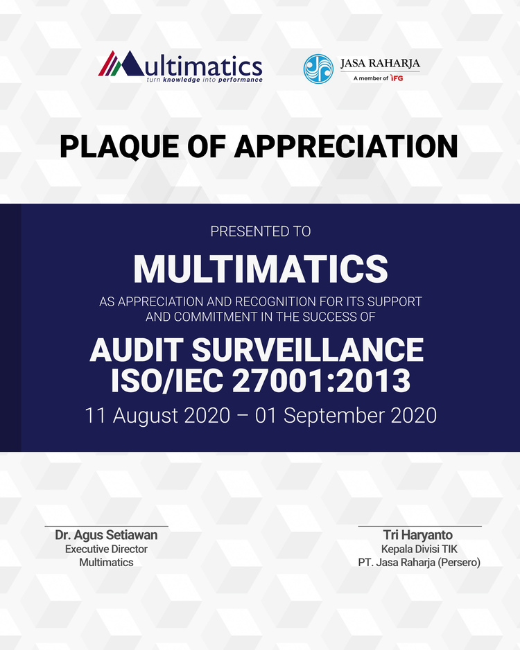 Audit Surveillance ISO/IEC 27001:2013 | Jasa Raharja